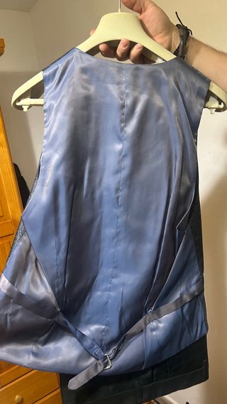 Traje de novio completo negro y azul