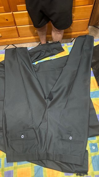Traje de novio completo negro y azul