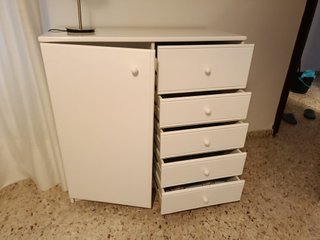 Armario auxiliar blanco con cajones