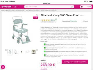 Silla ruedas baño ducha