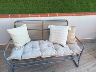Sofá Exterior 2 Plazas Beige/Gris