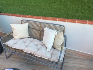 Sofá Exterior 2 Plazas Beige/Gris