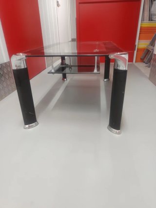 Mesa Centro Cristal y negro