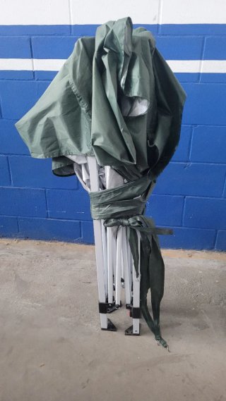 Carpa plegable verde y roja