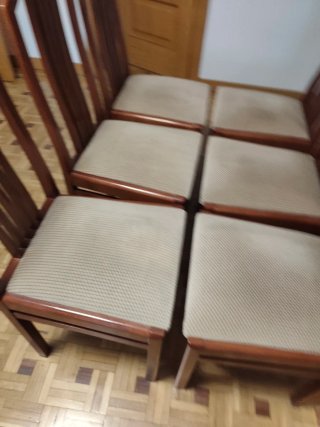 Mesa comedor extensible + 6 sillas madera
