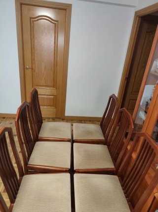 Mesa comedor extensible + 6 sillas madera