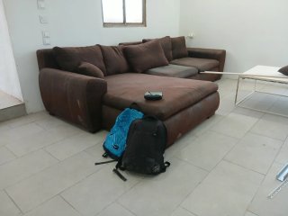 Sofá Chaise Longue Marrón Piel