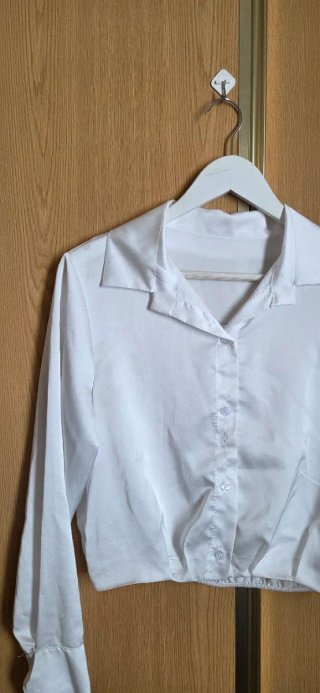 Camisa blanca manga larga talla L