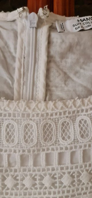 Vestido Ibicenco Mango Talla XL Blanco