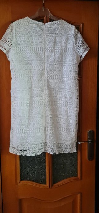 Vestido Ibicenco Mango Talla XL Blanco