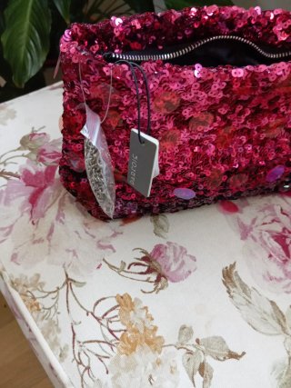Bolso Parfois de lentejuelas rosa