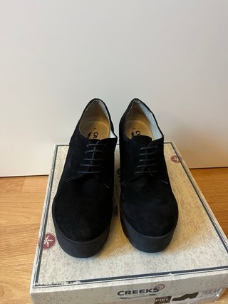 Zapatos Creeks Piel Negros Talla 38 Plataforma