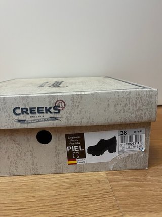Zapatos Creeks Piel Negros Talla 38 Plataforma
