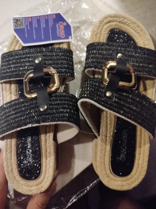 Sandalias Verano Mujer Negras y Beige