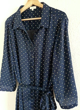 Vestido azul de lunares Talla y Moda talla 60
