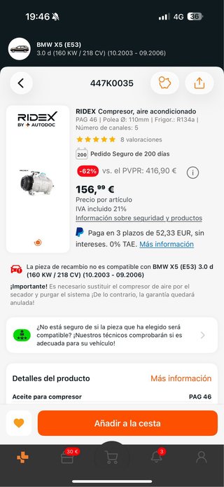 Compresor AC RIDEX
