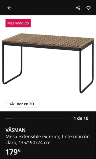 Mesa extensible exterior VÄSMAN