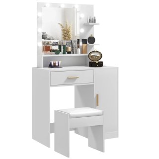 Tocador Maquillaje con Espejo LED y Taburete