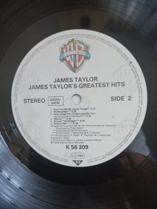 JAMES TAYLOR "Greatest Hits" LP (Germany)