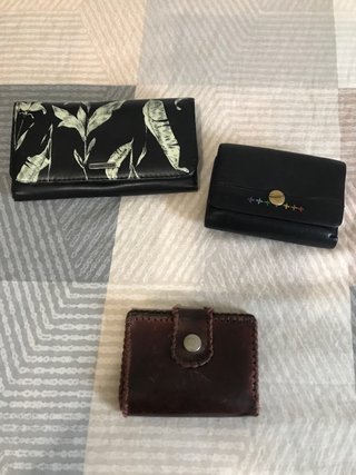 3 monederos y 3 carteras