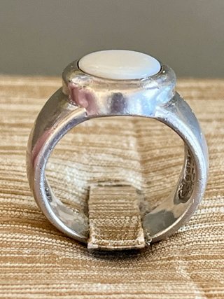 Anello Argento 925 con Pietra Bianca