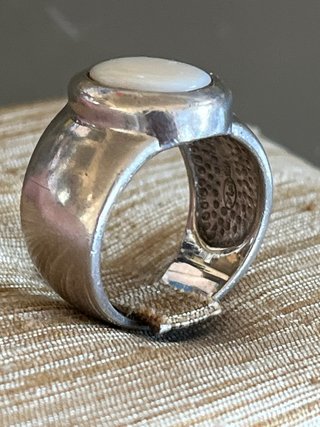Anello Argento 925 con Pietra Bianca