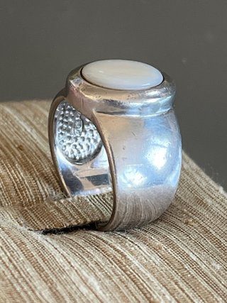 Anello Argento 925 con Pietra Bianca