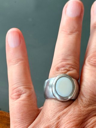 Anello Argento 925 con Pietra Bianca