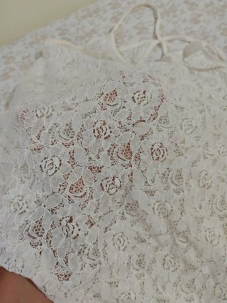Camiseta tirantes blanca calada S