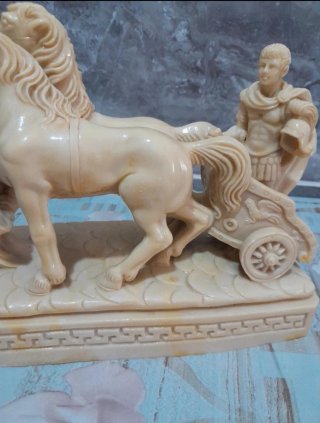 Statua A.Giannetti vintage cavallo e biga