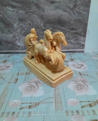 Statua A.Giannetti vintage cavallo e biga