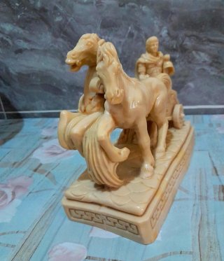 Statua A.Giannetti vintage cavallo e biga