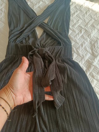 Vestido pantalón de vestir espalda abierta