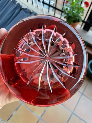Cenicero Vintage Cristal Rojo