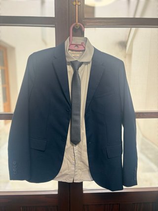 Traje completo niño azul y blanco