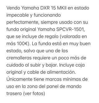 Altavoz Yamaha DXR15 MKII Negro