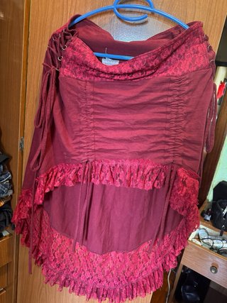 Falda Y2K Vintage Roja, ajustable, puede llegar L