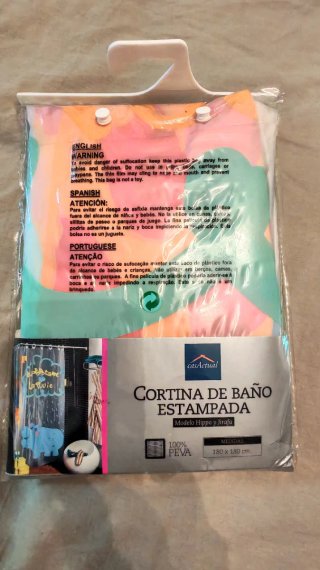 Cortina de baño estampada Hippo y Jirafa