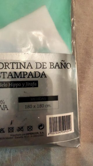 Cortina de baño estampada Hippo y Jirafa