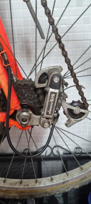 Bicicleta Montaña Morada y Naranja