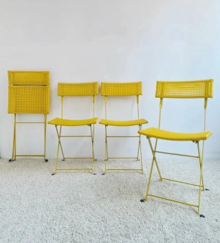 Set 4 Sillas plegables scoubidou. Vintage, 80s.