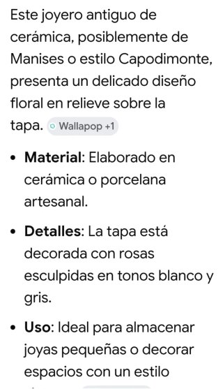 Joyero de porcelana con flores