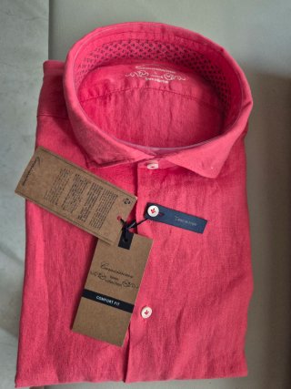 Camisa Lino Coral Talla L Camicissima