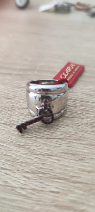 Anello Clara Argenti con chiave rossa Misura 12