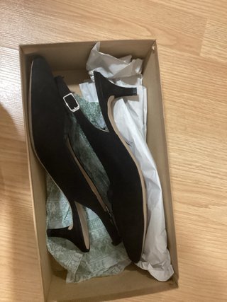 Zapatos Unisa Ante Tacón Negro Talla 38