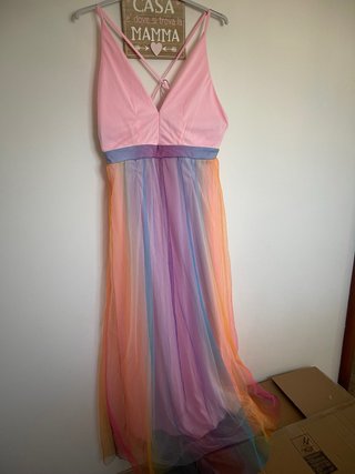Vestito lungo donna estivo arcobaleno taglia XL