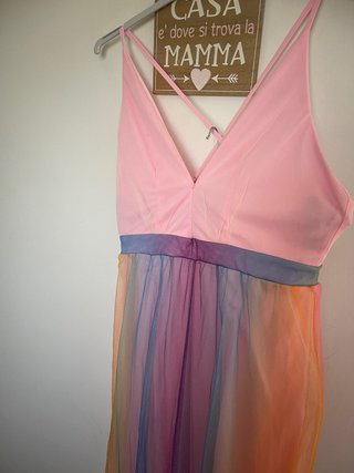 Vestito lungo donna estivo arcobaleno taglia XL