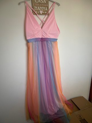 Vestito lungo donna estivo arcobaleno taglia XL