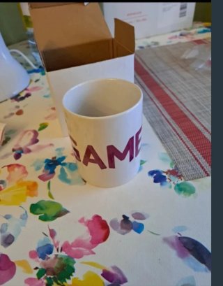 Taza Game blanca cerámica