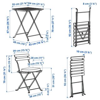 Mesa y 2 Sillas Exterior Ikea TÄRNÖ